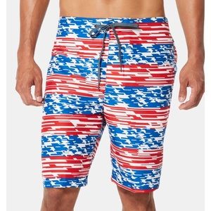NWT Mens Speedo American Flag Swim Trunks